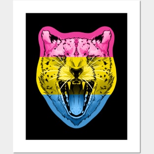 illustrated CHEETAH PRIDE series (pan pride flag) Posters and Art